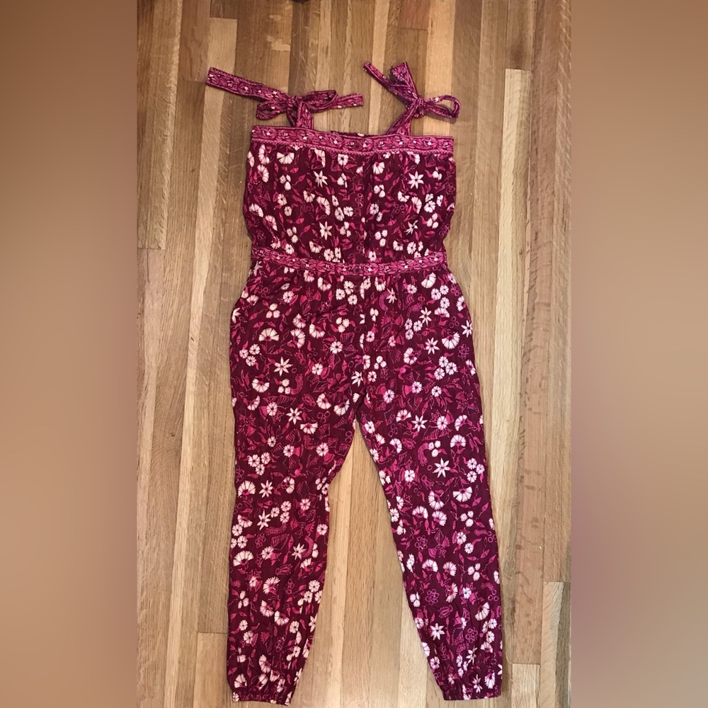 Ulla Johnson Girls Sleeveless Printed Jumpsuit